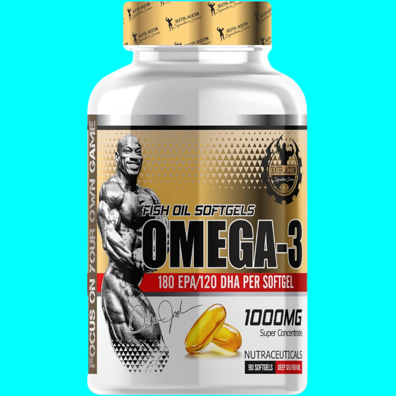 Dexter Jackson- Omega-3 Fish Oil (Original).Supports Brain & heart function.1000MG. [90 Softgels]